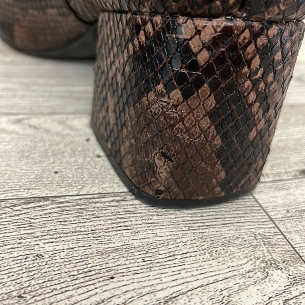Time and Tru Snake Print Booties With Memory Foam Size 8